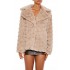 Quilted Notched Faux Fur Coat