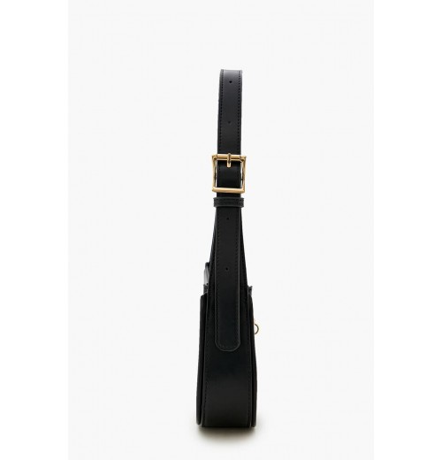 Faux Leather Carabiner Shoulder Bag