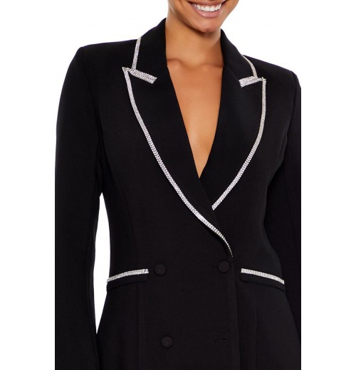 Rhinestone-Trim Blazer Dress Rhinestone-Trim Blazer Dress