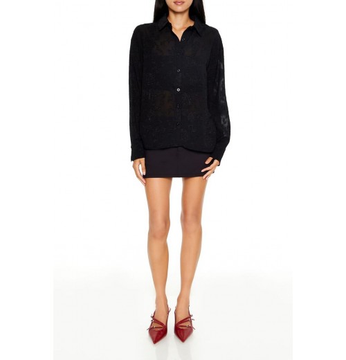 Lace-Trim Long-Sleeve Shirt Lace-Trim Long-Sleeve Shirt