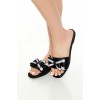 Satin Rhinestone Bow Sandals Satin Rhinestone Bow Sandals