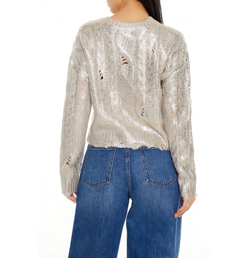 Metallic Cable Knit Sweater Metallic Cable Knit Sweater