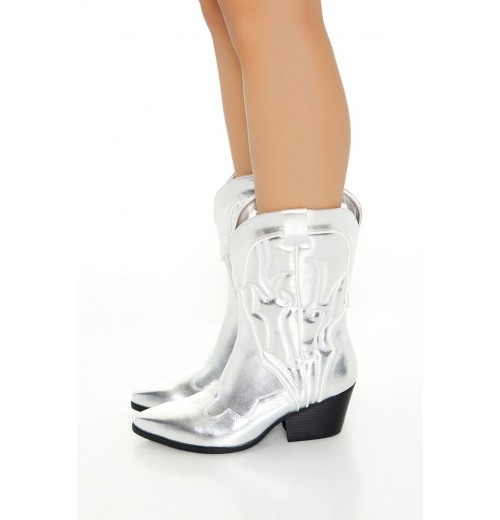 Metallic Cowboy Booties (Wide) Metallic Cowboy Booties (Wide)