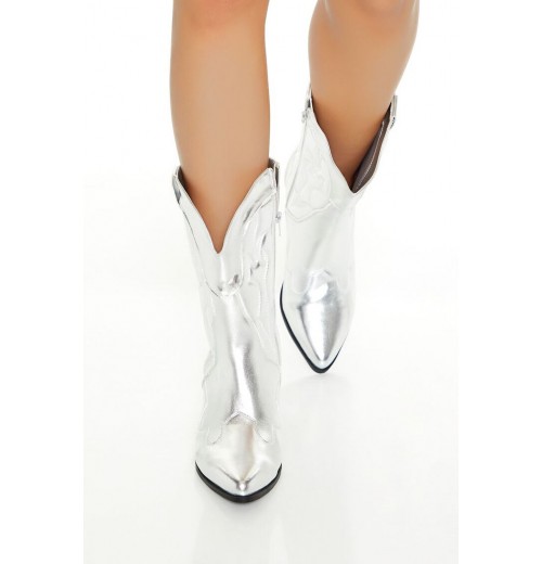 Metallic Cowboy Booties (Wide) Metallic Cowboy Booties (Wide)