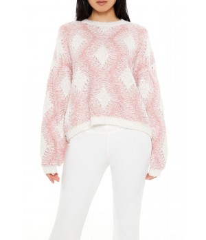 Marled Diamond Knit Sweater