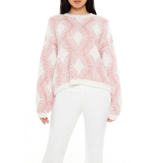 Marled Diamond Knit Sweater Marled Diamond Knit Sweater