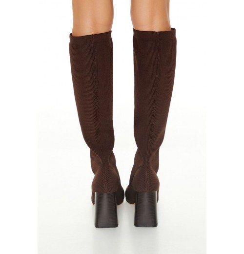 Knee-High Pointed-Toe Sock Boots Knee-High Pointed-Toe Sock Boots