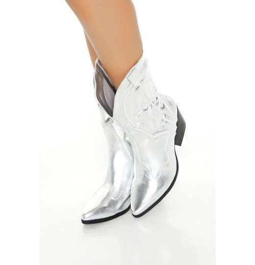 Metallic Cowboy Booties (Wide) Metallic Cowboy Booties (Wide)