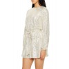 Sequin Long-Sleeve Mini Dress