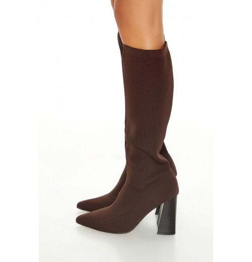 Knee-High Pointed-Toe Sock Boots Knee-High Pointed-Toe Sock Boots