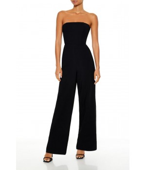 Lace-Up Strapless Jumpsuit