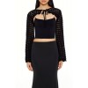 Crochet Tie-Front Shrug Sweater Crochet Tie-Front Shrug Sweater