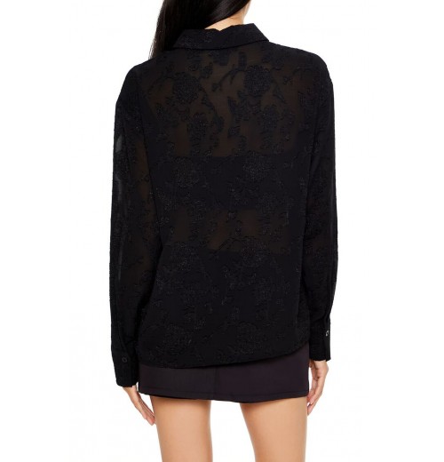 Lace-Trim Long-Sleeve Shirt Lace-Trim Long-Sleeve Shirt