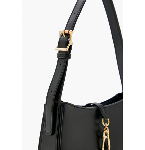 Faux Leather Carabiner Shoulder Bag