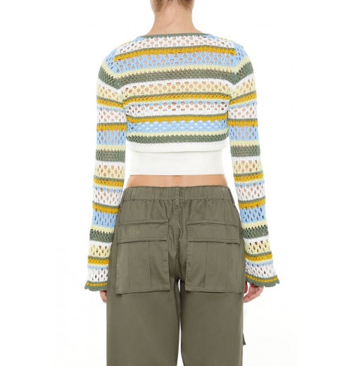 Striped Crochet Shrug Sweater Striped Crochet Shrug Sweater