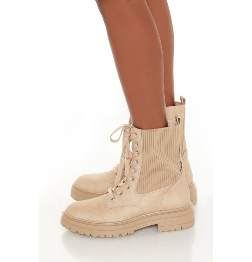 Faux Suede Combat Booties Faux Suede Combat Booties