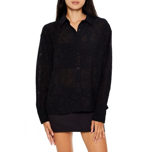 Lace-Trim Long-Sleeve Shirt Lace-Trim Long-Sleeve Shirt