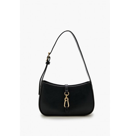 Faux Leather Carabiner Shoulder Bag