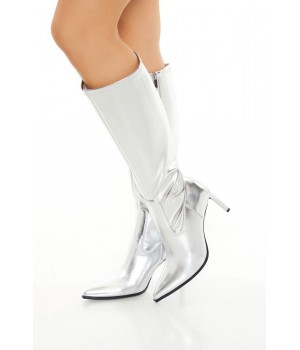 Metallic Knee-High Stiletto Heels